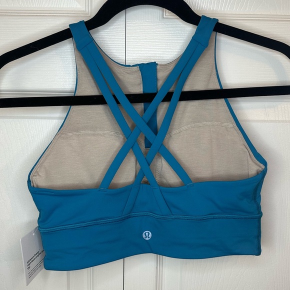lululemon Energy ™ High-Neck LL Bra *Zip Hawaiian Blue sz.6 - Picture 3 of 3